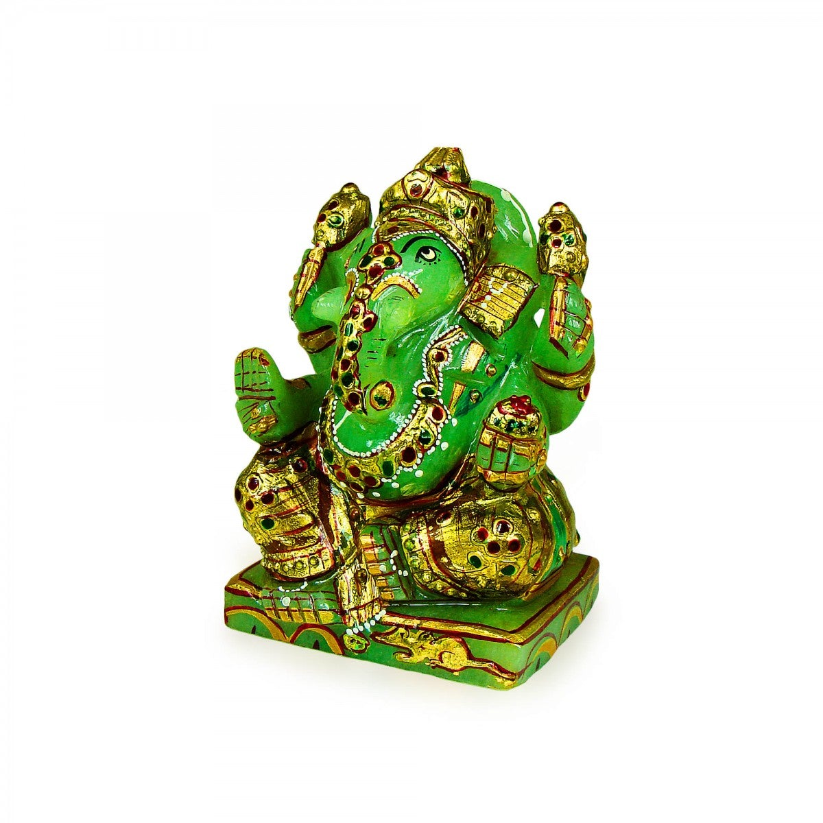 God Idols Green Jade Stone Lord Ganesha Idol Image 2