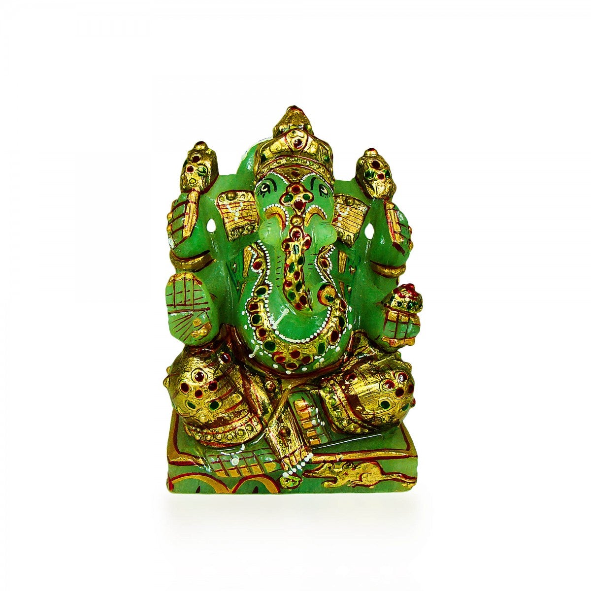 God Idols Green Jade Stone Lord Ganesha Idol