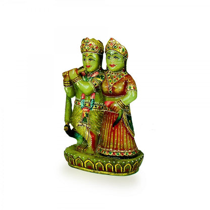 God Idols Green Jade Stone Radhe Krishna Idol Image 1