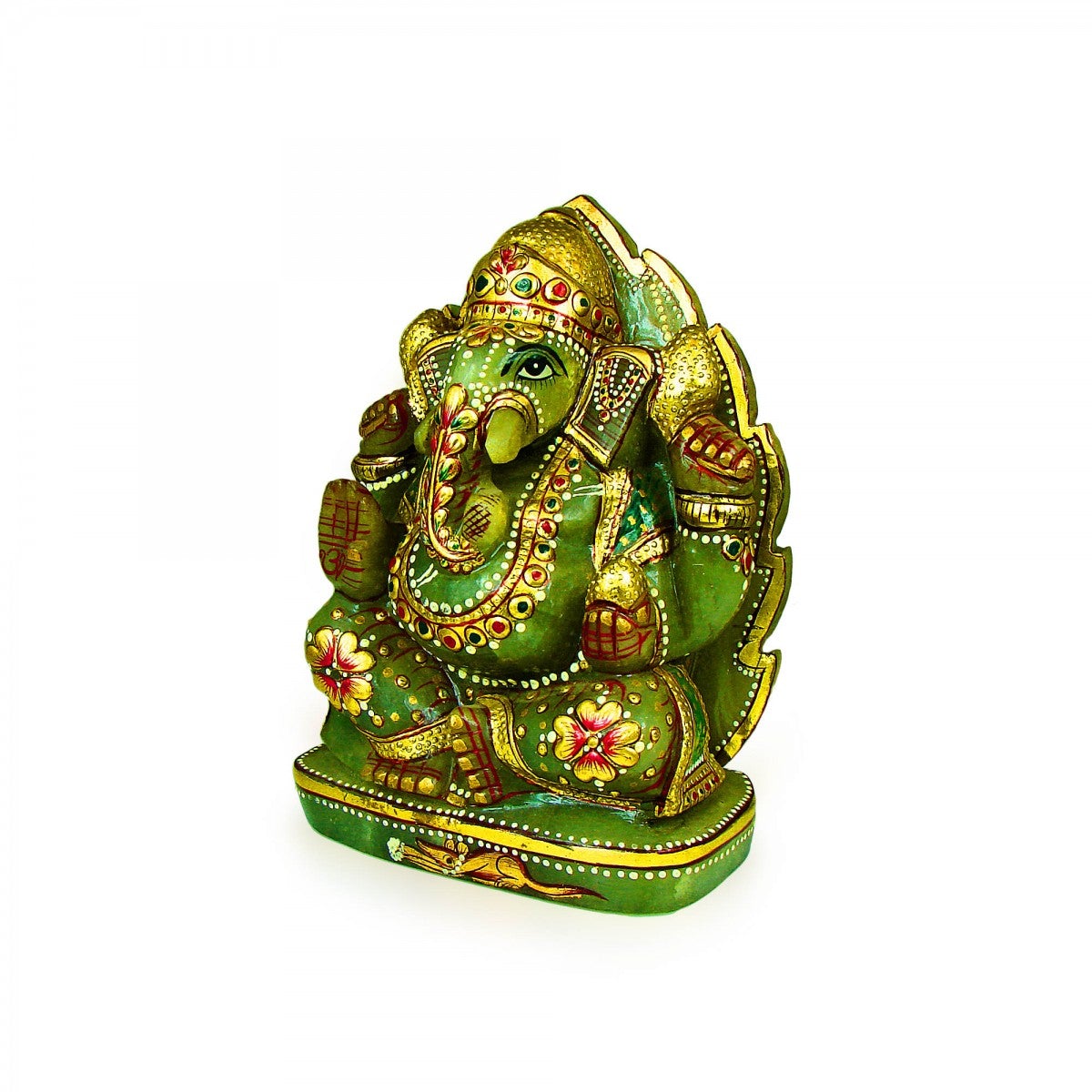 God Idols Idol of Lord Ganeshaa Made with Green Jade Stone Image 2