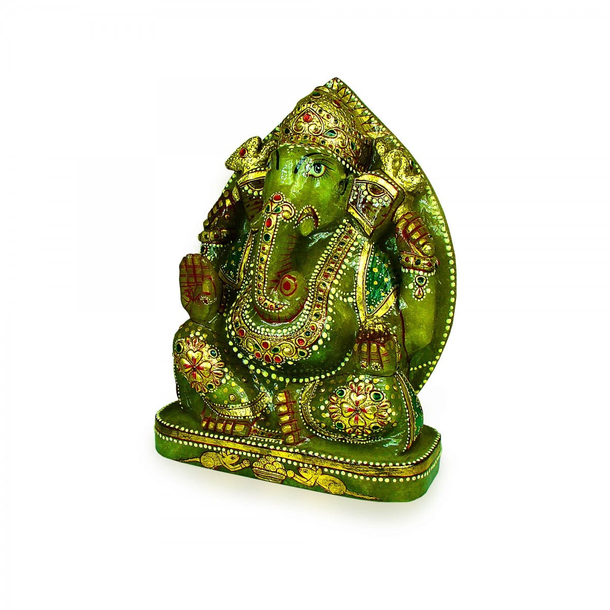 God Idols Lord Ganesha’s Green Jade Stone Idol Image 2