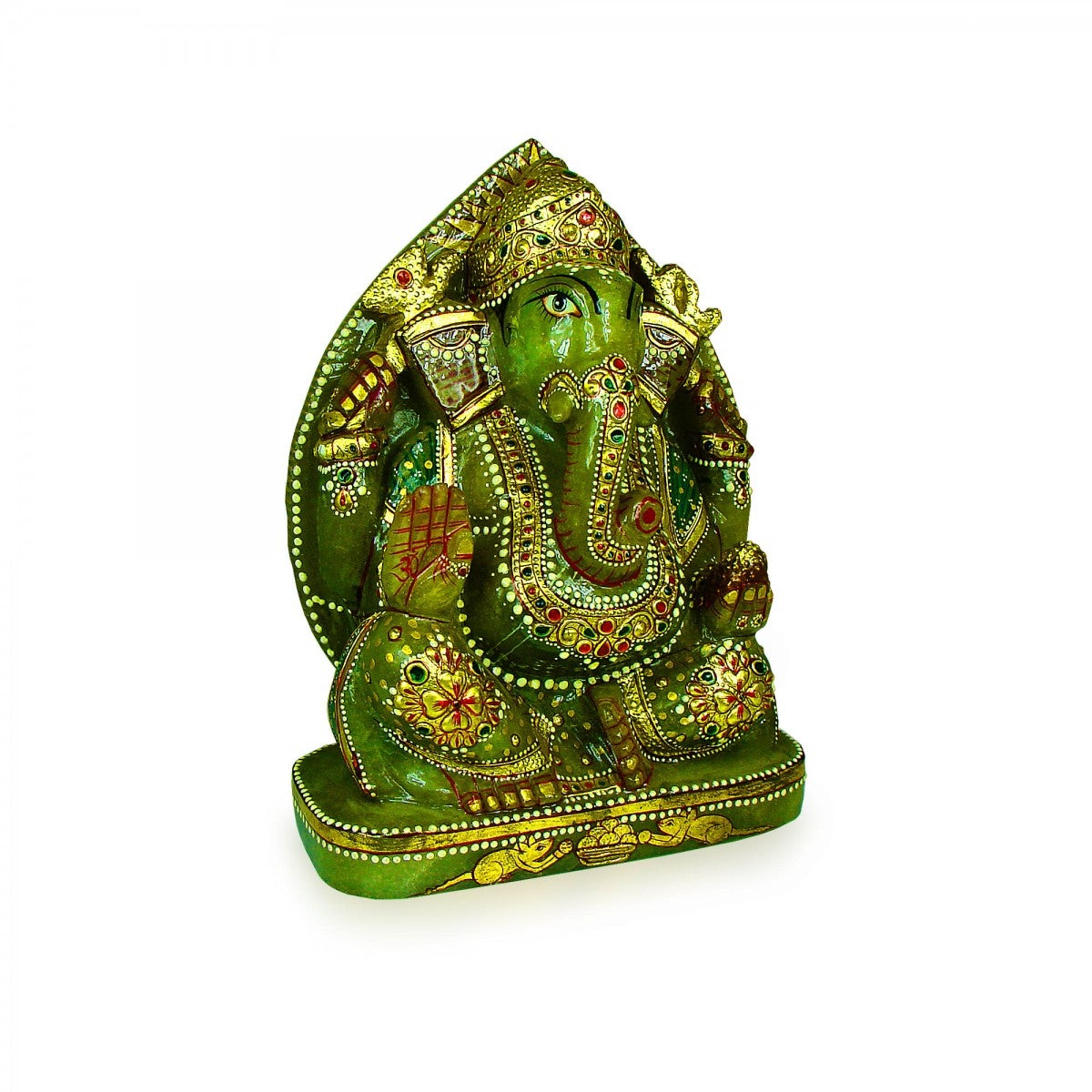 God Idols Lord Ganesha’s Green Jade Stone Idol