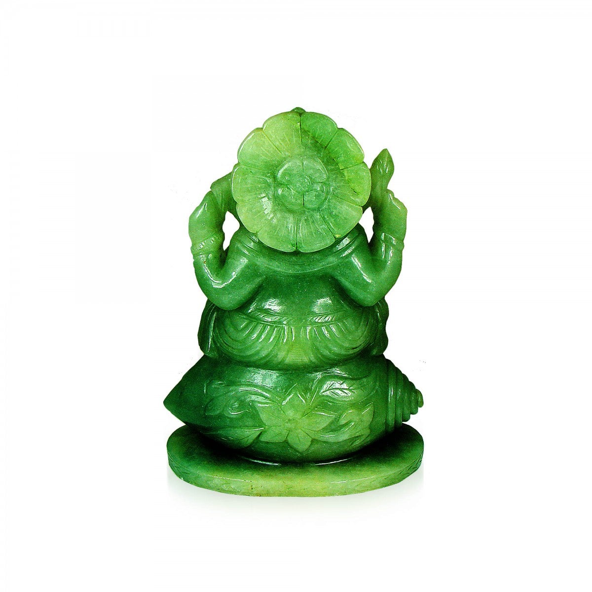 God Idols Offer your Prayers to Green Jade Stoned Lord Ganesha Image 2