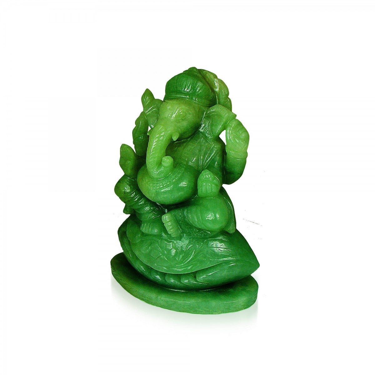 God Idols Offer your Prayers to Green Jade Stoned Lord Ganesha