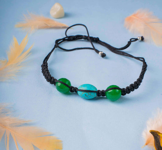 Handcrafted blue and green Bracelet 1
