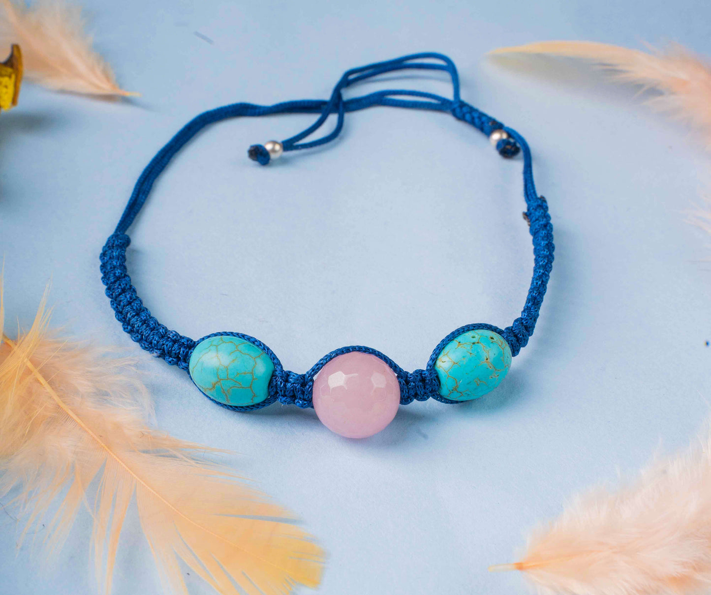 Handmade Beaded Stretchable Blue Turquoise Bracelet 1