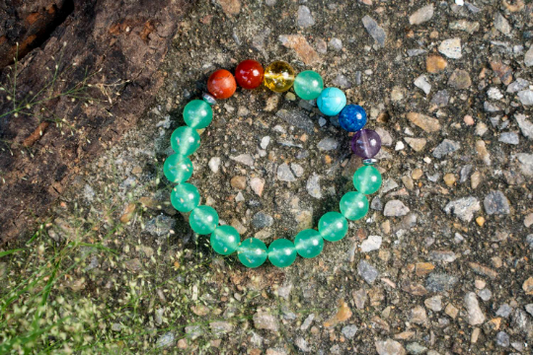 Jade Green Bracelet with Citrine & Lapis