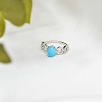Silver CS Rings Aqua Stone Blue Ring