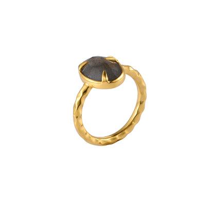 Silver CS Rings Black Laborite Ring