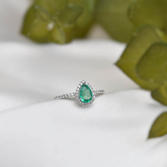 Silver CS Rings Crystal Emerald Ring