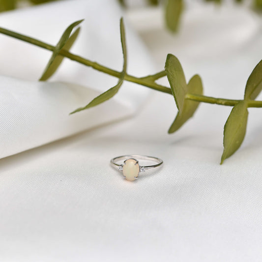 Silver CS Rings Delicate Opal Ring