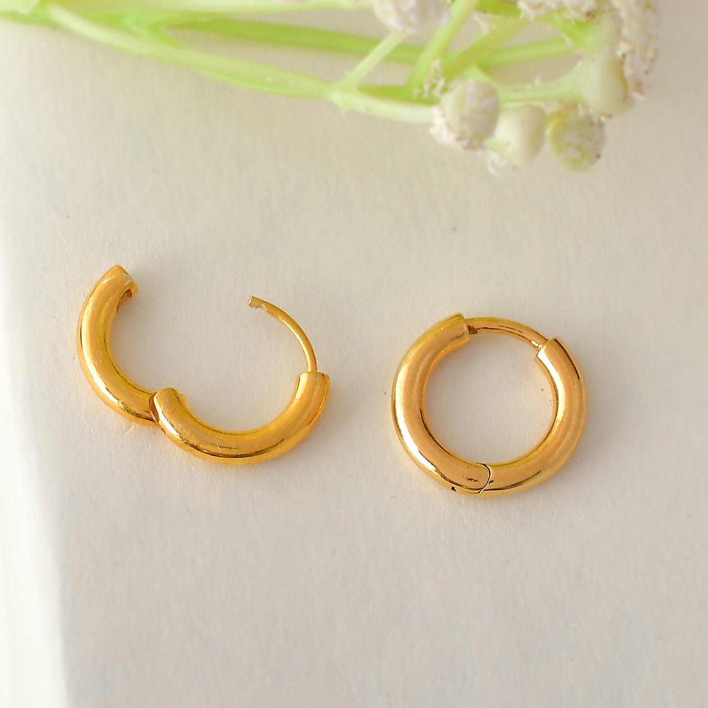 Silver Earrings Golden Glam Hoop Earrings Image 2