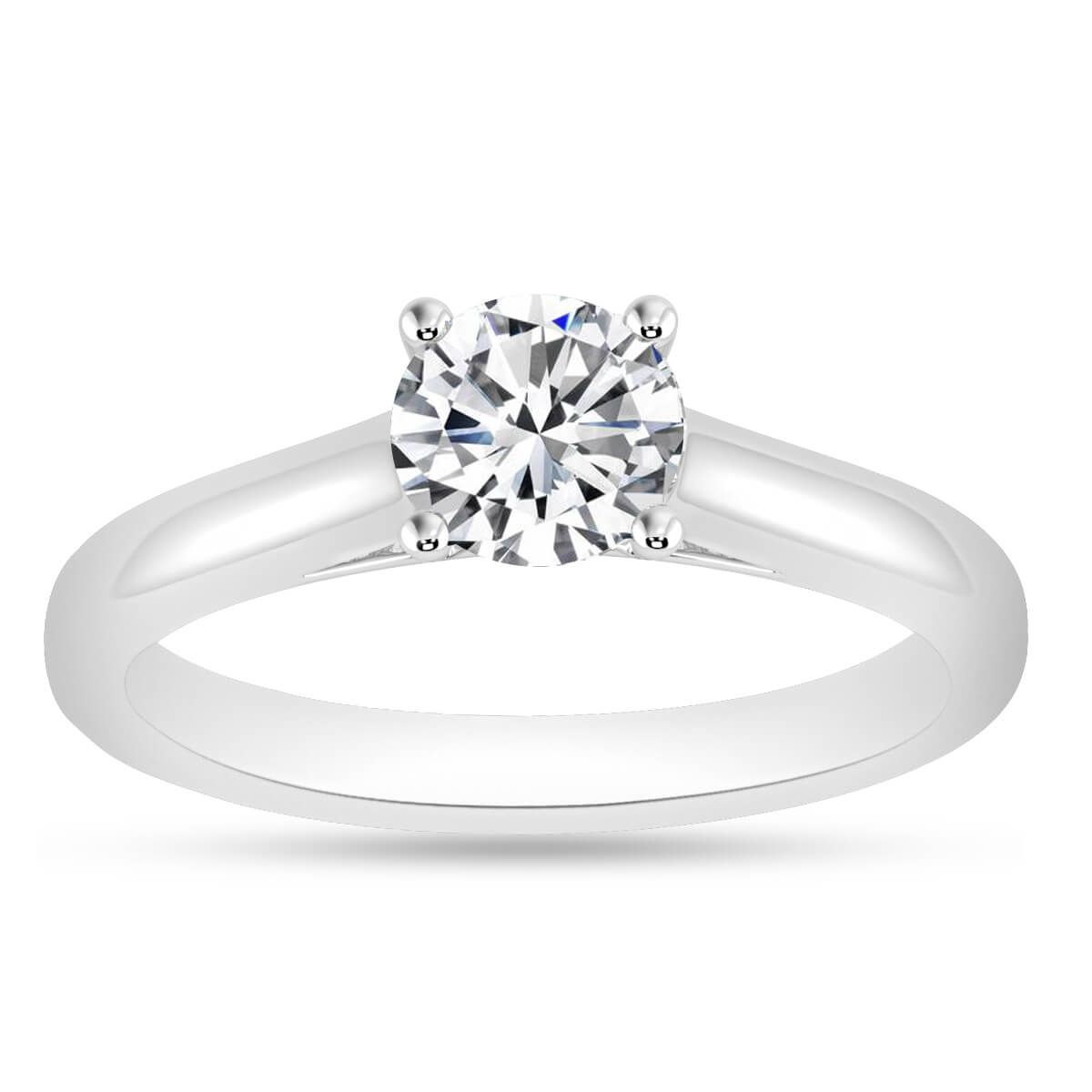 Silver Engagement Rings 925 Sterling Silver Swarovski Crystal Ring Image 1