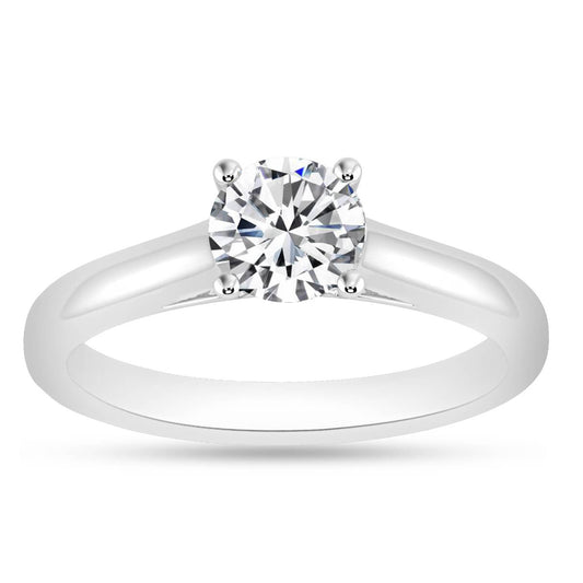 Silver Engagement Rings 925 Sterling Silver Swarovski Crystal Ring Image 1