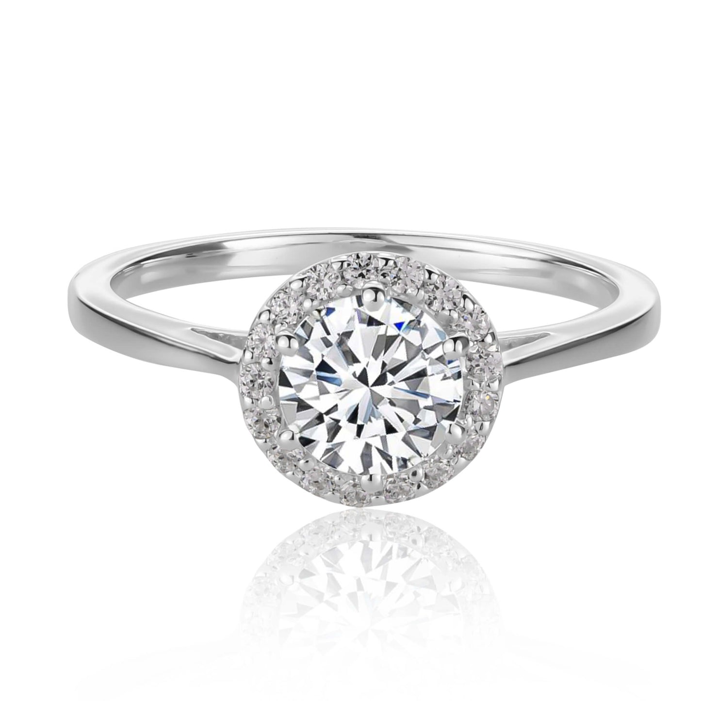 Silver Engagement Rings Chic Pure Silver Engagement Ring Image 1