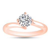Silver Engagement Rings Lifelong Swarowski crystal band With Rose Gold Polish Image 3
