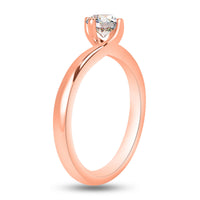 Silver Engagement Rings Lifelong Swarowski crystal band With Rose Gold Polish Image 6