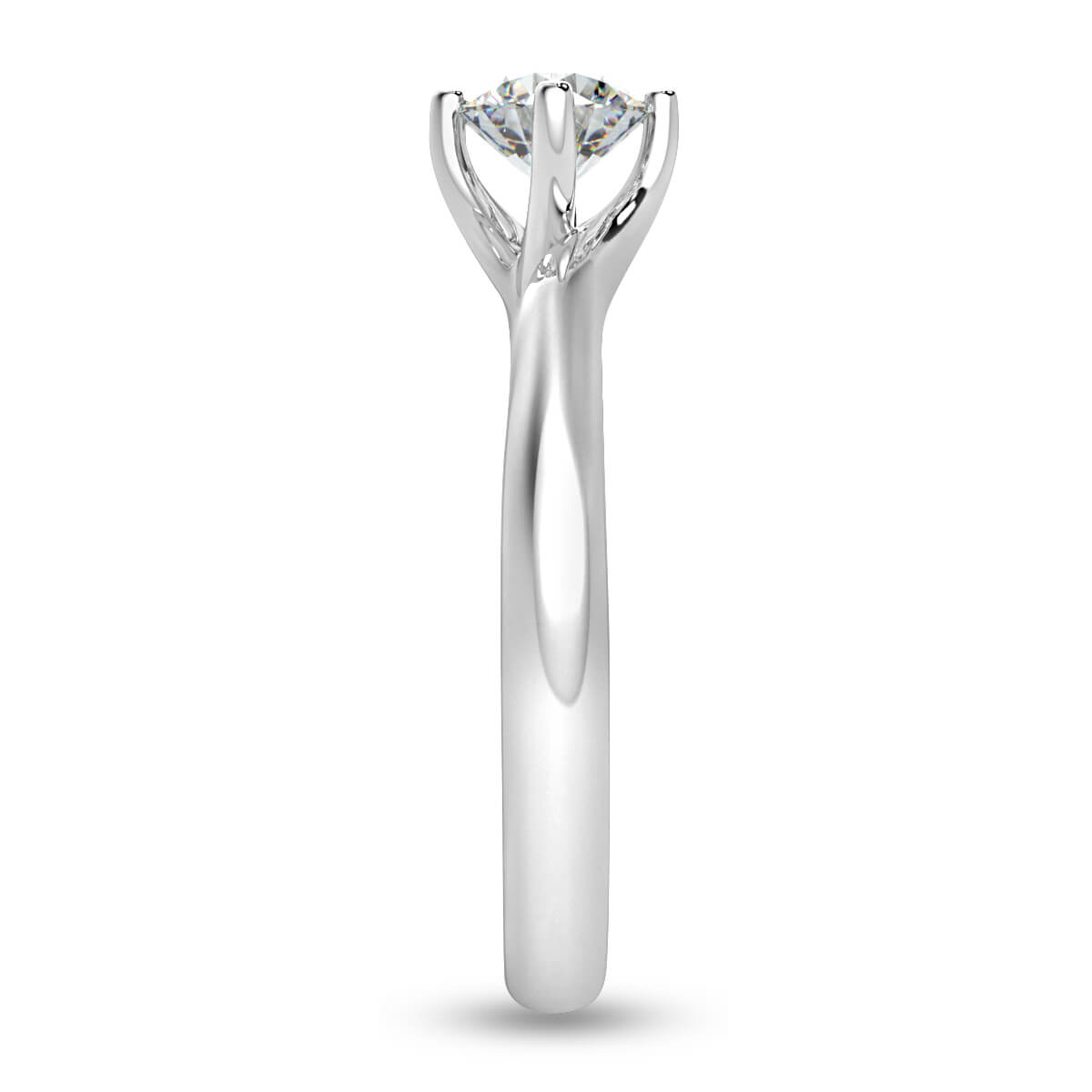 Silver Engagement Rings Lifelong Swarowski crystal band With Rose Gold Polish Image 7