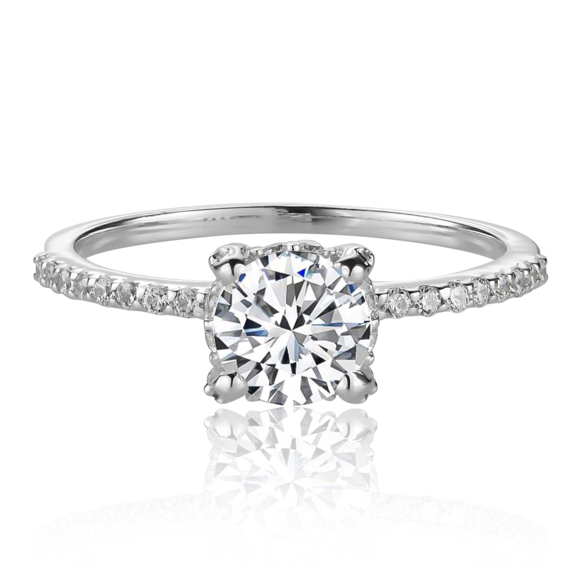 Silver Engagement Rings Nimbus Swarovski Ring Image 1