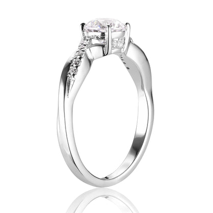Silver Engagement Rings Sterling Silver Zirconia Ring Image 1
