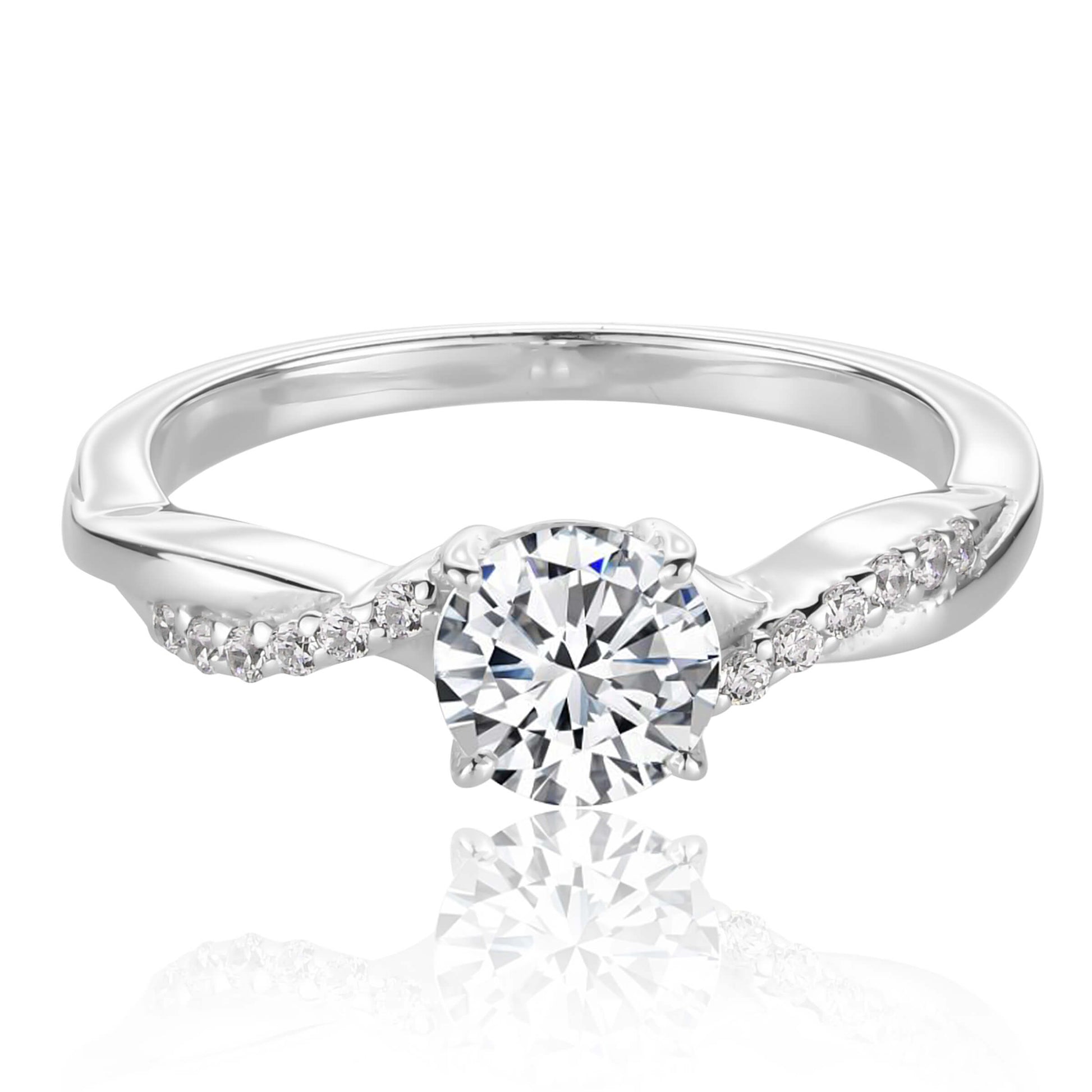 Silver Engagement Rings Sterling Silver Zirconia Ring