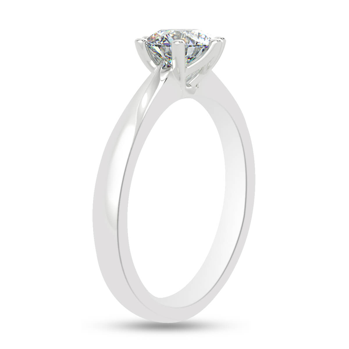 Silver Engagement Rings Swarovski Crystal Floral Forever Ring Image 3