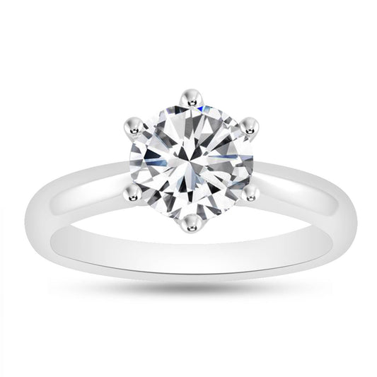 Silver Engagement Rings Swarovski Crystal Floral Forever Ring