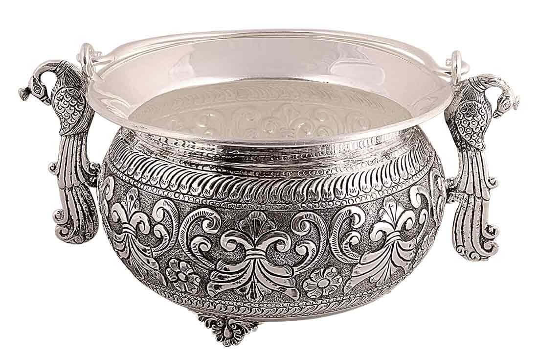 Silver Gift and Articles Hand crafted Silver Urli Bowl Image 3