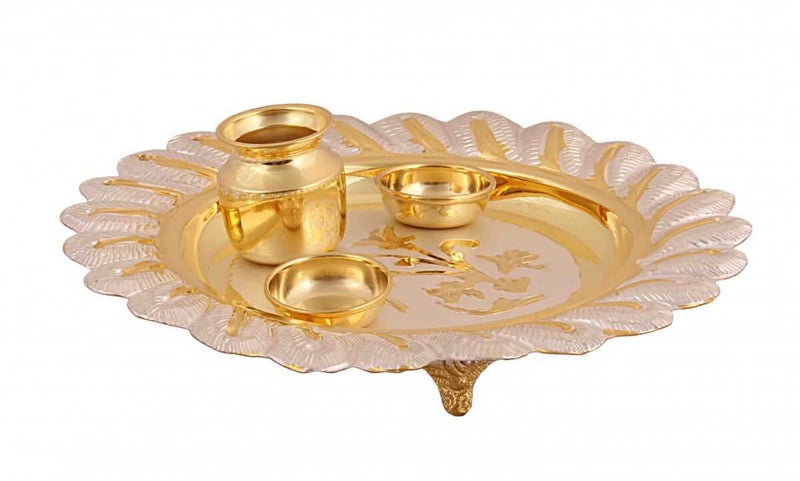 Handcrafted Pooja Thali with Gold Plated – VerveJewels