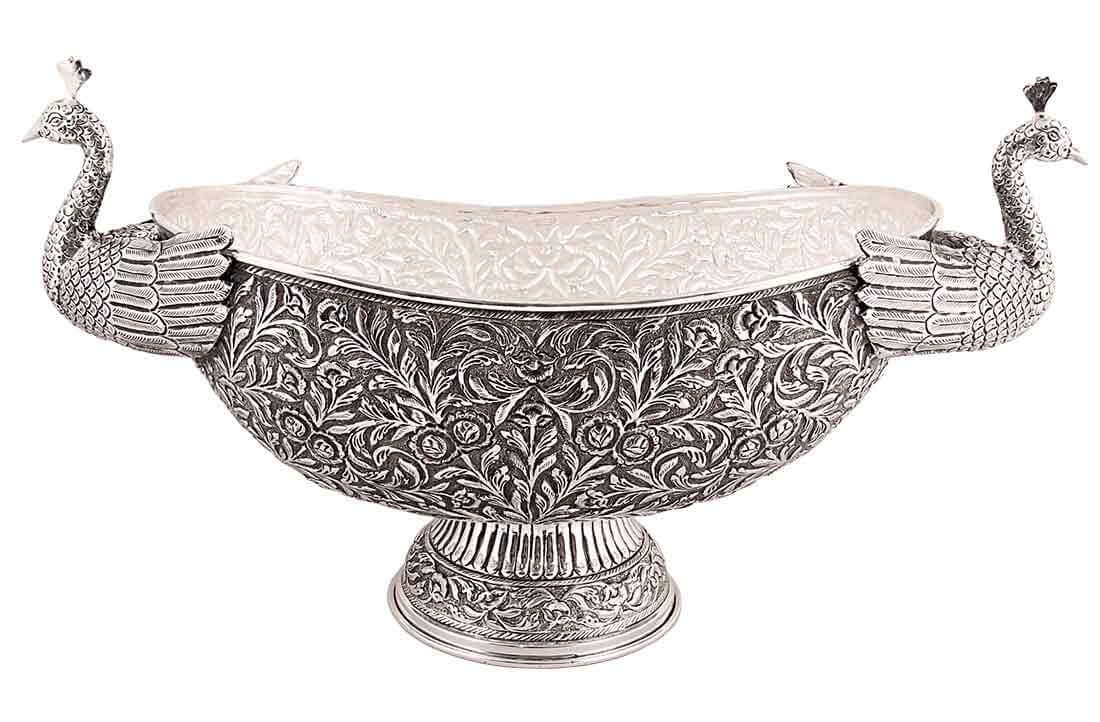 Silver Gift and Articles Handcrafted Silver Basket Image 4