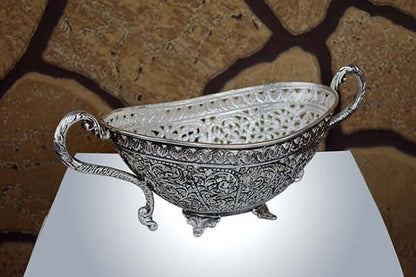 Silver Gift and Articles Handcrafted Silver Basket2 Image 5