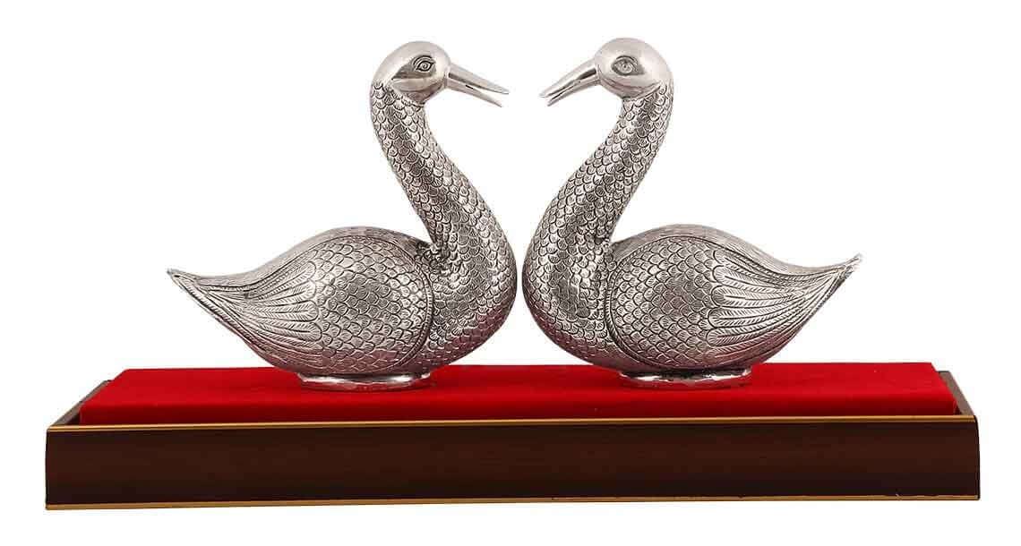 Silver Gift and Articles Pair Of Pure Silver Duck Statue Image 2