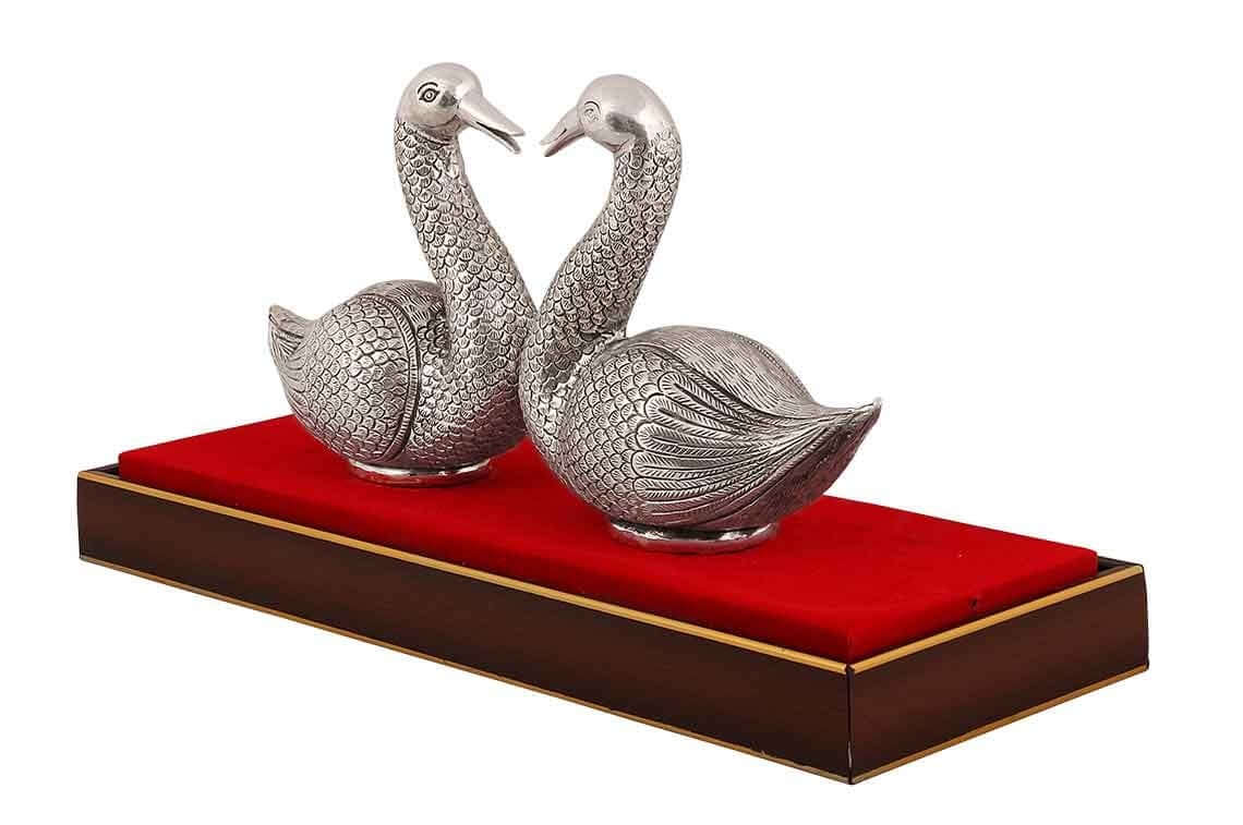 Silver Gift and Articles Pair Of Pure Silver Duck Statue Image 3