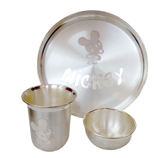 Silver Gift and Articles Silver Dinner Set for Kids