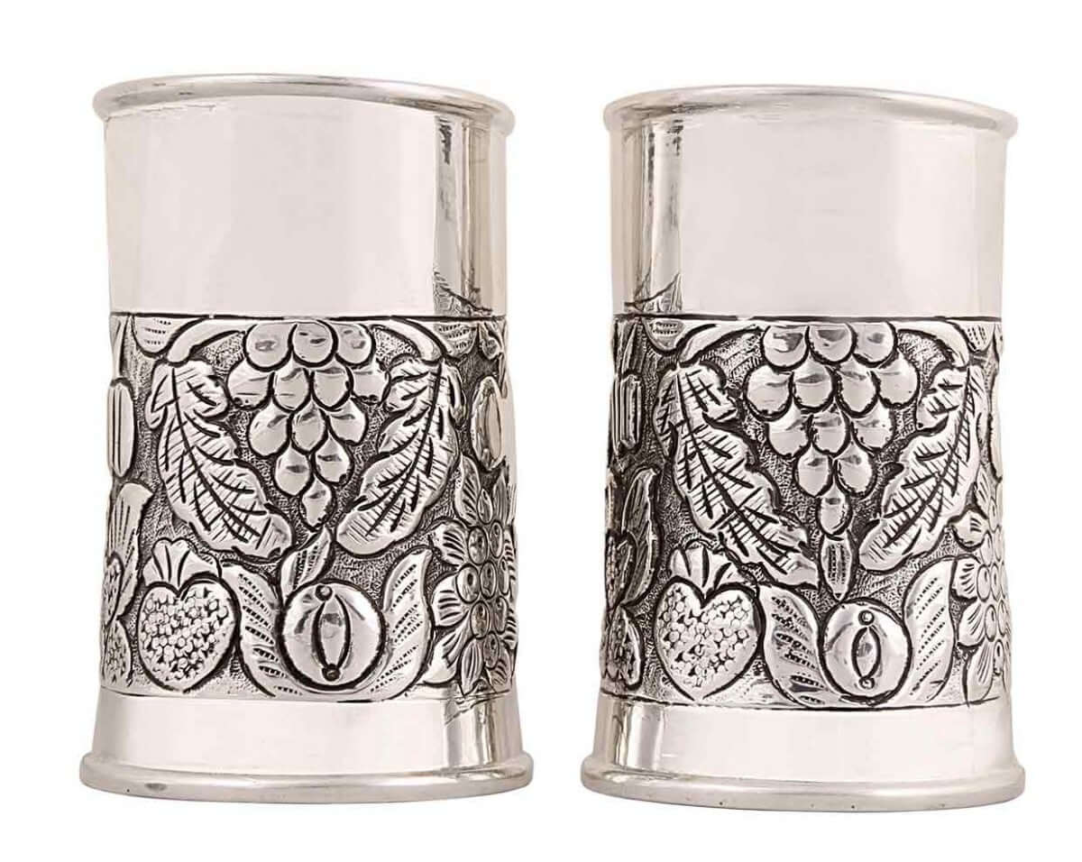 Silver Gift and Articles Silver Glass Set Curved Glasses Image 1