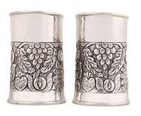 Silver Gift and Articles Silver Glass Set Fruits Embossed Image 1