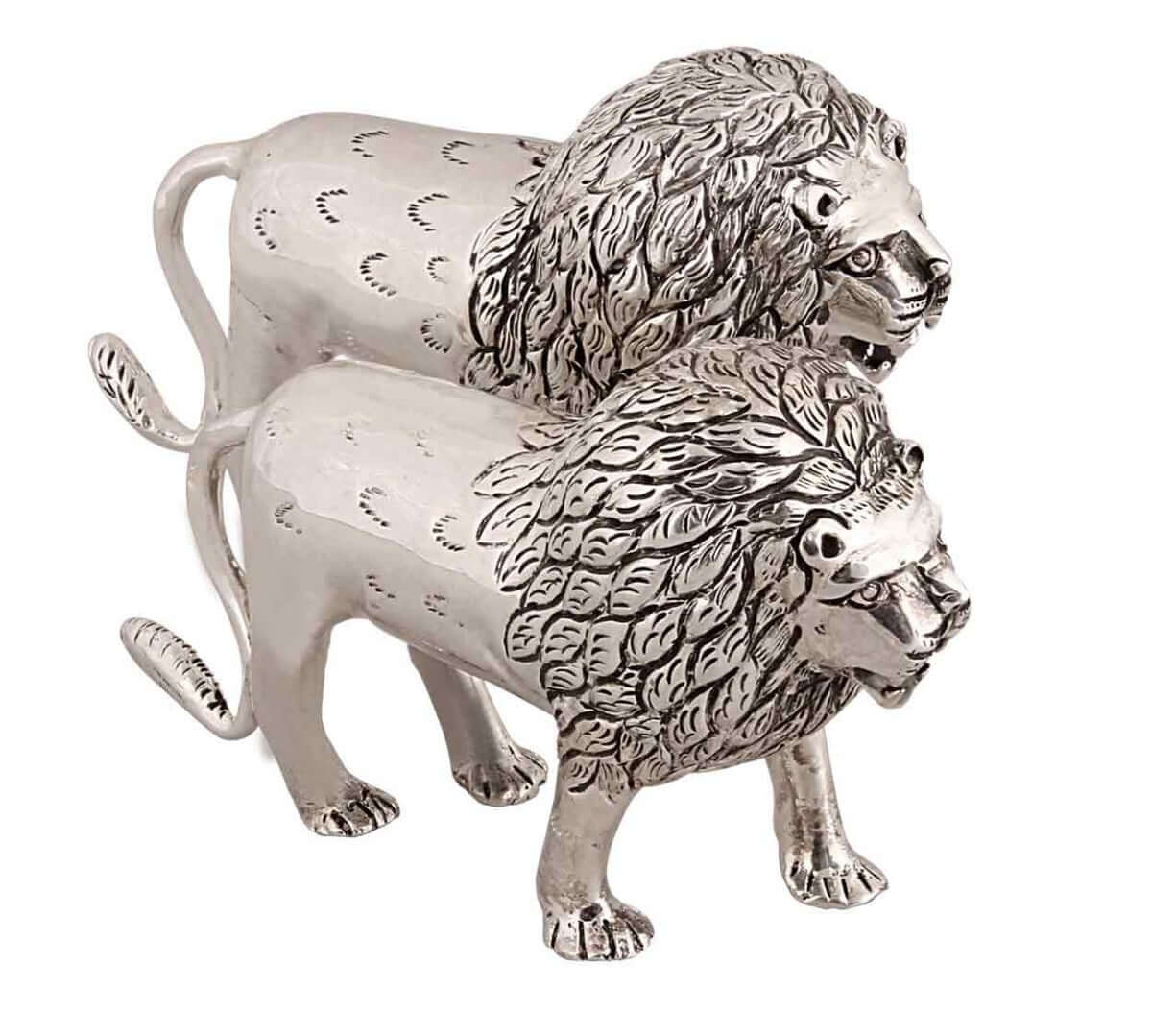 Silver Gift and Articles Silver Pair Of Lion Image 4