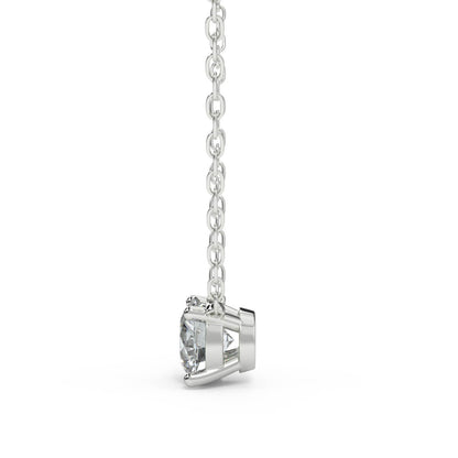 Silver Necklace Crystal Square Stone Necklace Image 2