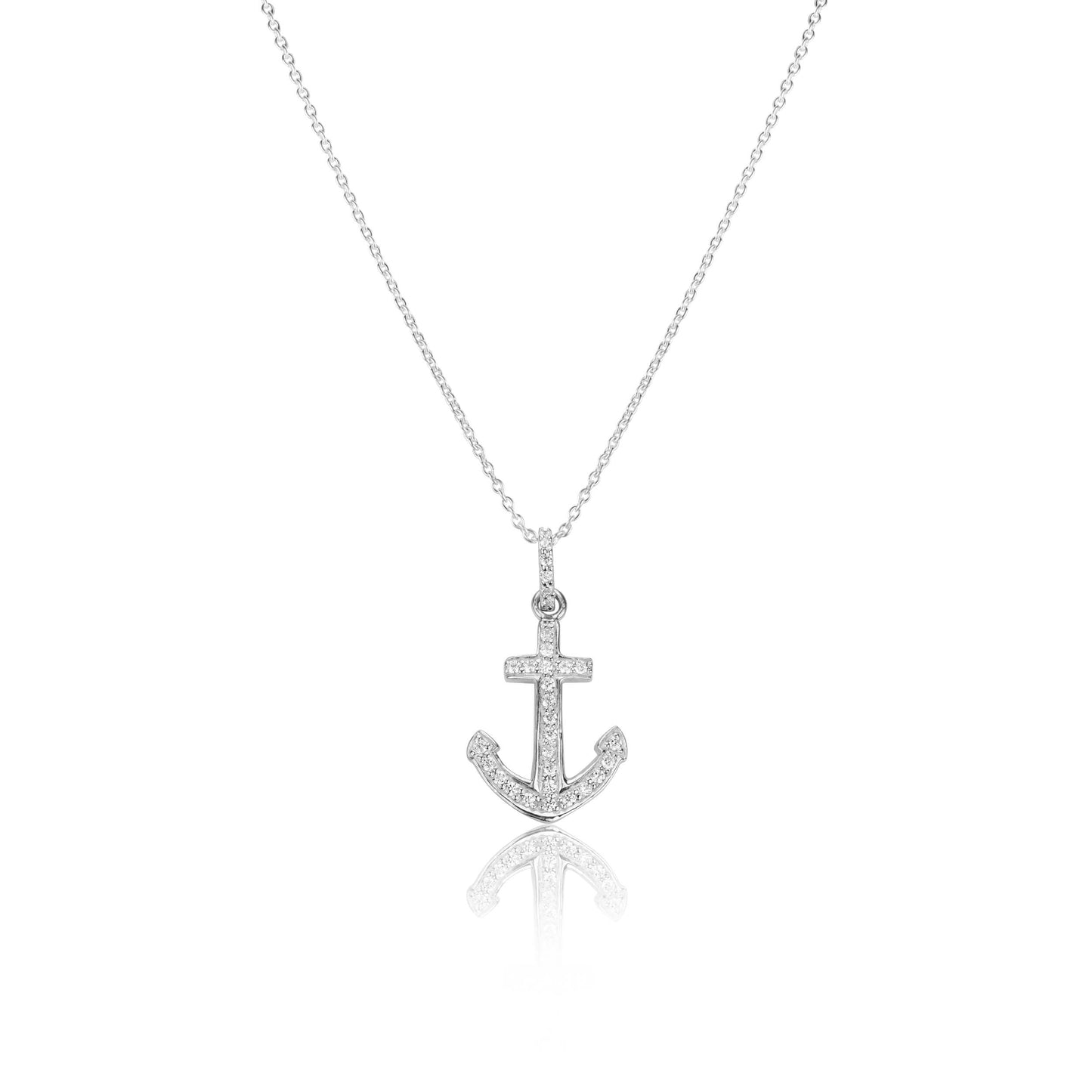 Silver Necklace Dainty Anchor Necklace