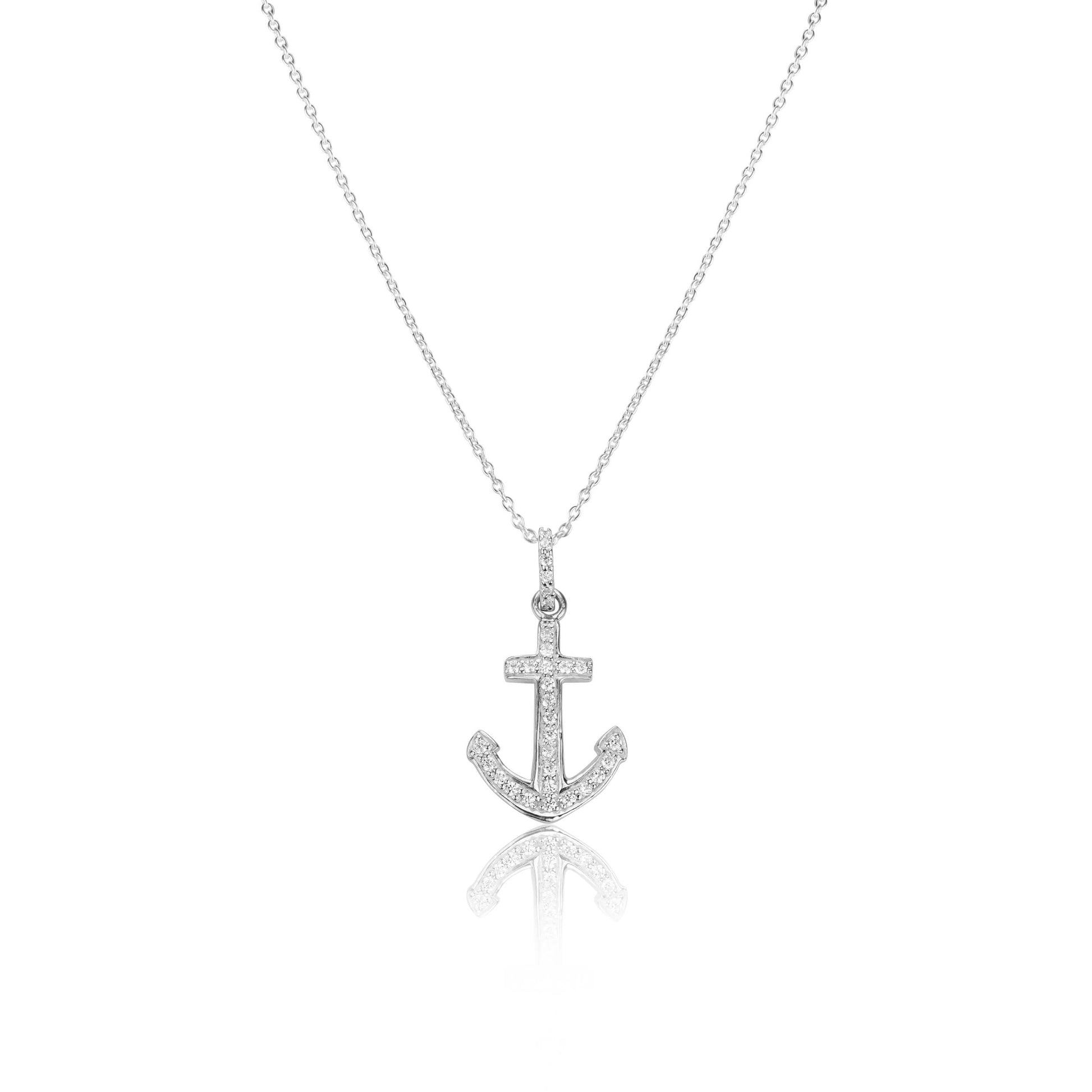 Silver Necklace Dainty Anchor Necklace