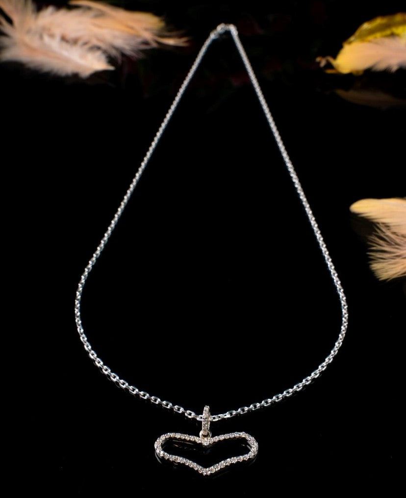Silver Necklace Dainty Heart Necklace 4