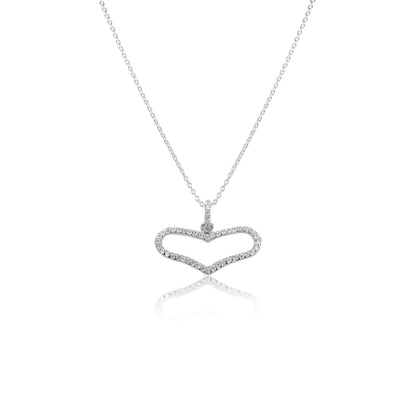 Silver Necklace Dainty Heart Necklace