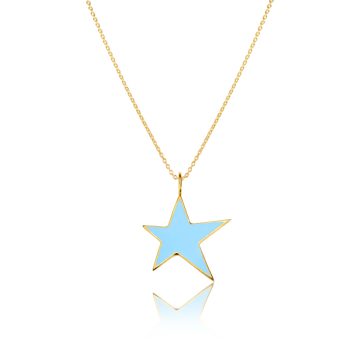 Silver Necklace Dazzling Enamel Star Necklace