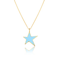 Silver Necklace Dazzling Enamel Star Necklace