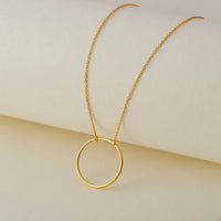 Silver Necklace Delicate Circle Necklace Image 2