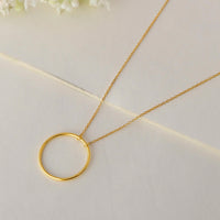Silver Necklace Delicate Circle Necklace