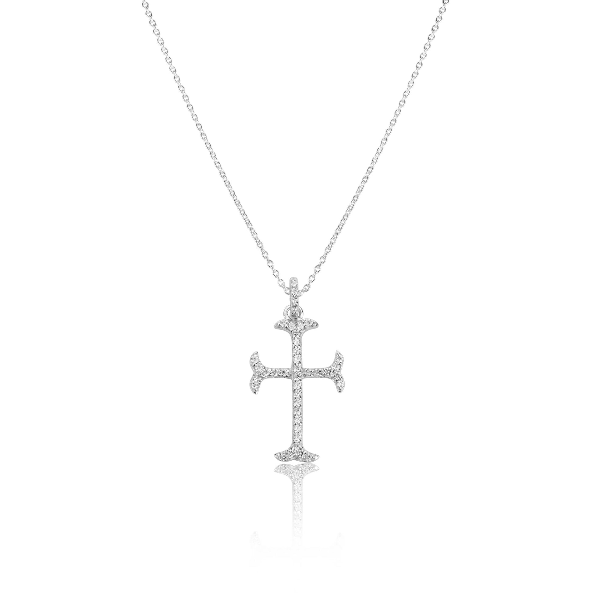 Silver Necklace Delicate Cross Necklace