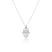 Silver Necklace Delicate Hamsa Hand Necklace