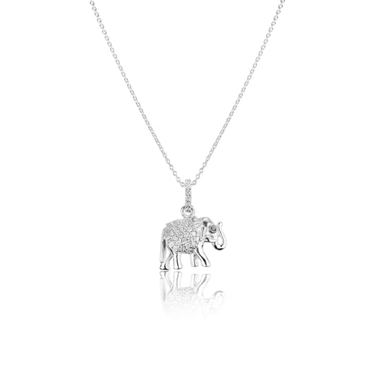 Silver Necklace Elegant Elephant Necklace