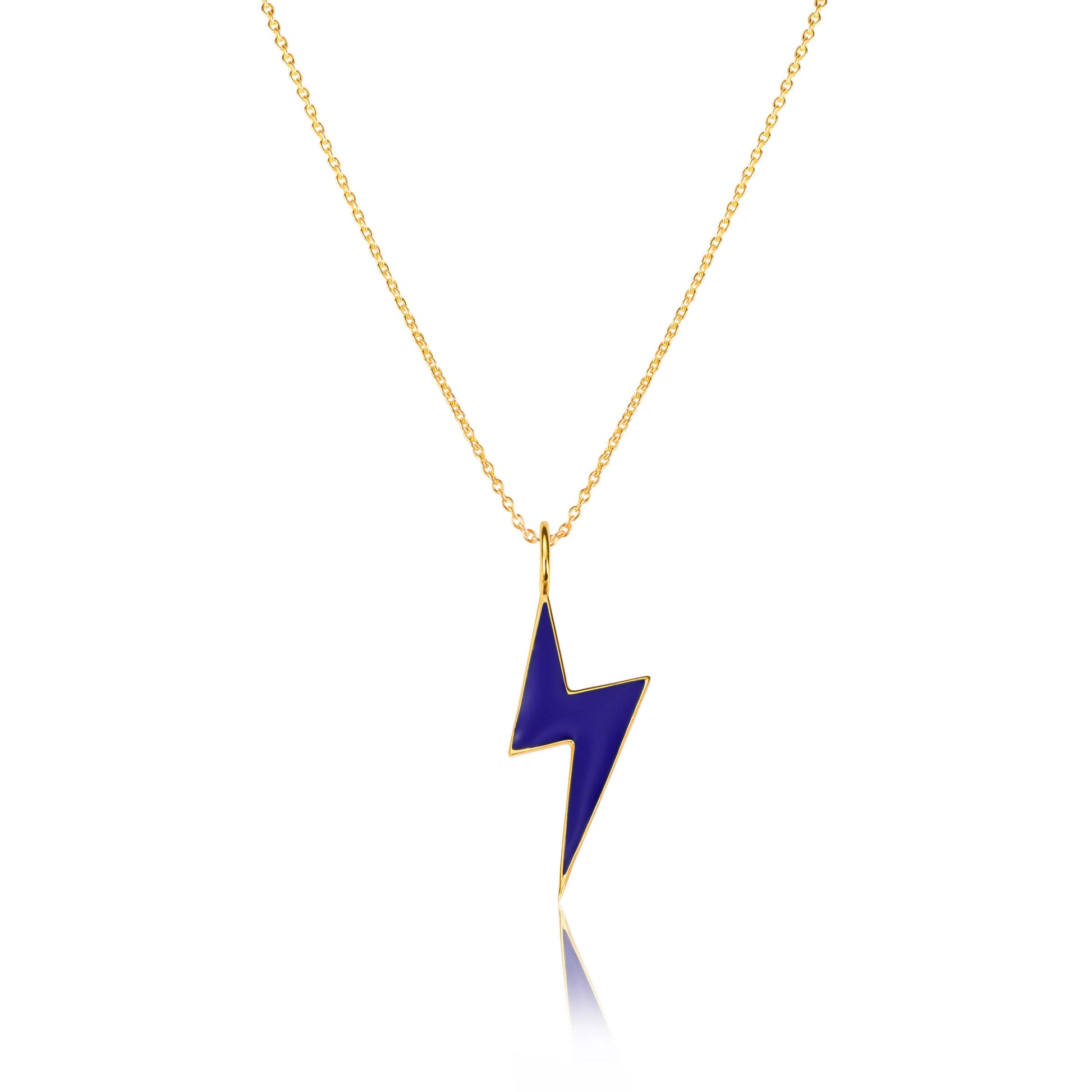 Silver Necklace Enamel Thunder Necklace Image 1